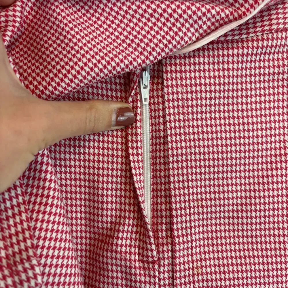 Brooks Brothers Country Club Red/White Houndstooth Wrap Skort Shorts Size 2 - Picture 5 of 15